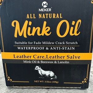 MEKER All Natural Mink Oil Leather Salve - Black